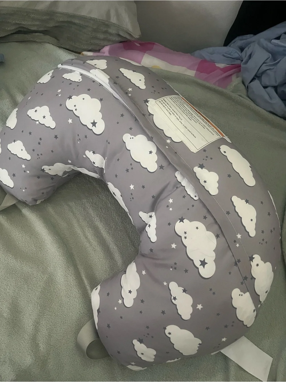 Grey Cloud Nursing Pillow for Kids